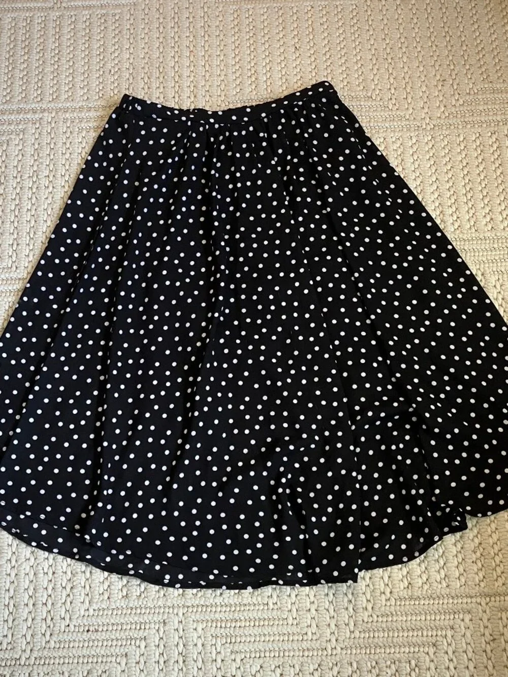 Bobeau Polka Dot Flare Skirt